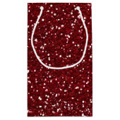 Stijlvol donkerrood glitter klein cadeauzakje (Achterkant)