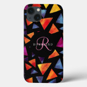 Stijlvol driehoekspatroon monogrammen Case-Mate iPhone case (Achterkant)