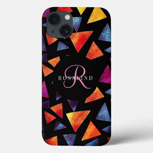 Stijlvol driehoekspatroon monogrammen Case-Mate iPhone case (Achterkant)