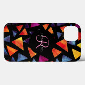 Stijlvol driehoekspatroon monogrammen Case-Mate iPhone case (Achterkant (horizontaal))