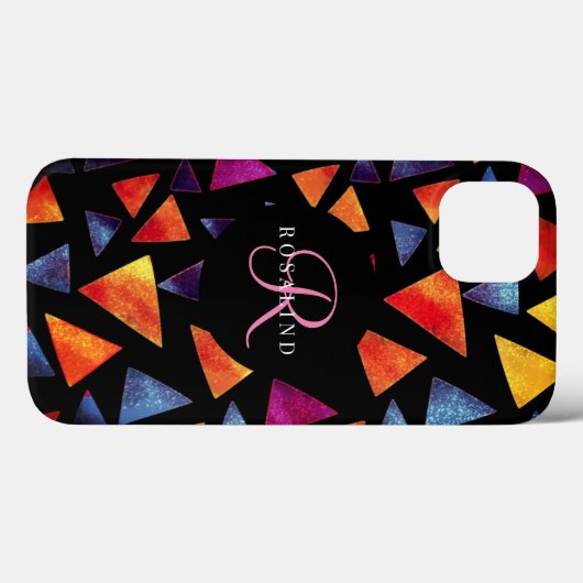 Stijlvol driehoekspatroon monogrammen Case-Mate iPhone case (Achterkant (horizontaal))