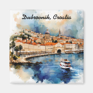 Stijlvol Dubrovnik Kroatië Aquarel Schilderij Magneet