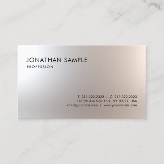 Stijlvol, eenvoudig design, modern, minimalistisch visitekaartje (Voorkant)