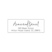 Stijlvol eenvoudig koppel script bruiloft adres  zelfinktende stempel (Design)