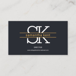 Stijlvol eenvoudig monogram bruin Stripes Logistic Visitekaartje