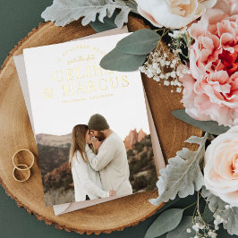 Stijlvol, eenvoudig, volledig, dubbelzijdig folie uitnodiging