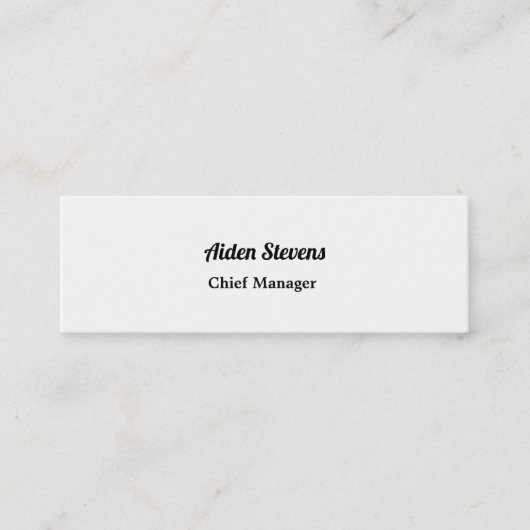 Stijlvol, eenvoudig wit, minimalistisch mini visitekaartje (Voorkant)