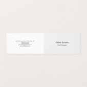 Stijlvol, eenvoudig wit minimalistisch visitekaartjes (Buitenkant ongevouwen)