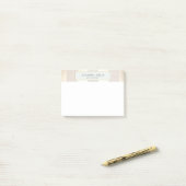Stijlvol Elegant Beige Linen Gold Striped Post-it® Notes (Op bureau)