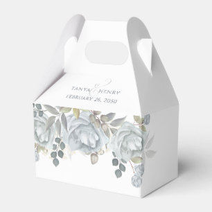 Stijlvol Elegant Blue Floral Calligraphy Ampersand Bedankdoosjes