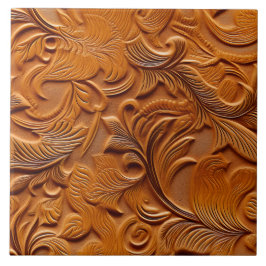 Stijlvol Elegant Camel Bruin Faux reliëf leer Tegeltje