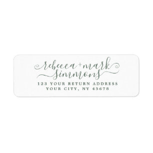 Stijlvol Elegant Chic Script Wedding Return-adres Etiket