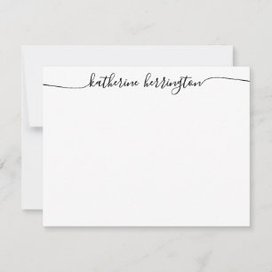 Stijlvol Elegant Chic Swash Script Name Calligraph Notitiekaartje