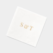 Stijlvol Elegant Couple Wedding Monogram Ampersand Folie Servetten (Links)