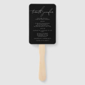 Stijlvol Elegant Custom Names Ceremony Programma Handwaaier (Achterkant)