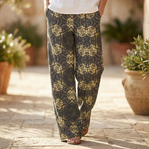 Stijlvol elegant Faux Gold en zwart Patroon Stof