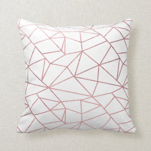 Stijlvol elegant faux roos goud geometrisch kussen