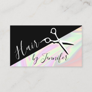 Stijlvol, elegant holografisch haarstylist visitekaartje