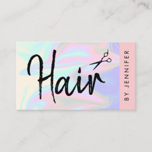 Stijlvol, elegant holografisch haarstylist visitekaartje