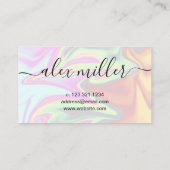 Stijlvol, elegant holografisch haarstylist visitekaartje (Achterkant)