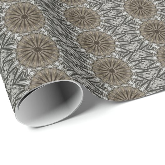 Stijlvol elegant Kaleidoscope Design Brown Grey Cadeaupapier (Rol Hoek)