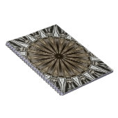 Stijlvol elegant Kaleidoscope Design Brown Grey Notitieboek (Rechterzijde)