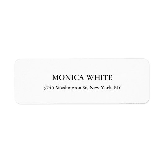 Stijlvol Elegant Klassiek Zwart & Wit Etiket (Voorkant)