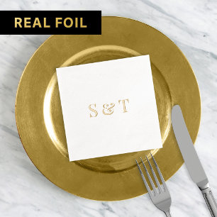 Stijlvol Elegant Koppel Trouw Monogram Ampersand Folie Servetten