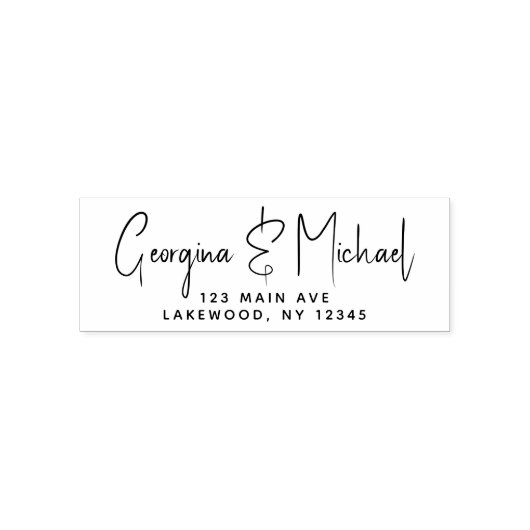 Stijlvol Elegant Modern Script Minimalist Wedding Zelfinktende Stempel (Design)