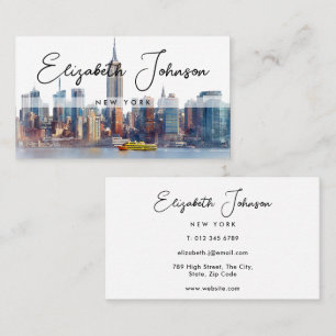 Stijlvol Elegant Schrift New York Silhouette Visitekaartje