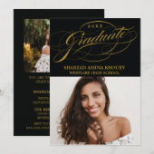 STIJLVOL ELEGANT SCRIPT 2 AFSTUDEREN FEESTUITNODIG KAART (Voorkant / Achterkant)