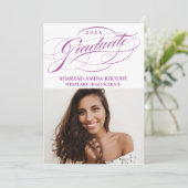 STIJLVOL ELEGANT SCRIPT 2 AFSTUDEREN FEESTUITNODIG KAART (Staand voorkant)