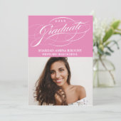 STIJLVOL ELEGANT SCRIPT 2 AFSTUDEREN FEESTUITNODIG KAART (Staand voorkant)