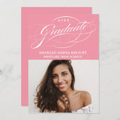 STIJLVOL ELEGANT SCRIPT 2 AFSTUDEREN FEESTUITNODIG KAART (Voorkant / Achterkant)