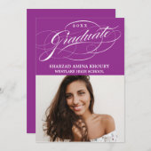 STIJLVOL ELEGANT SCRIPT 2 AFSTUDEREN FEESTUITNODIG KAART (Voorkant / Achterkant)