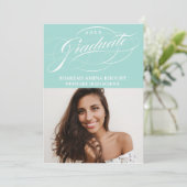 STIJLVOL ELEGANT SCRIPT 2 AFSTUDEREN FEESTUITNODIG KAART (Staand voorkant)