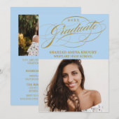 STIJLVOL ELEGANT SCRIPT 2 AFSTUDEREN FEESTUITNODIG KAART (Voorkant / Achterkant)