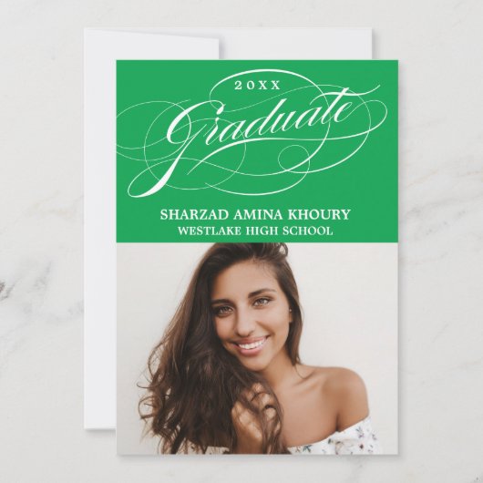 STIJLVOL ELEGANT SCRIPT 2 AFSTUDEREN FEESTUITNODIG KAART (Voorkant)