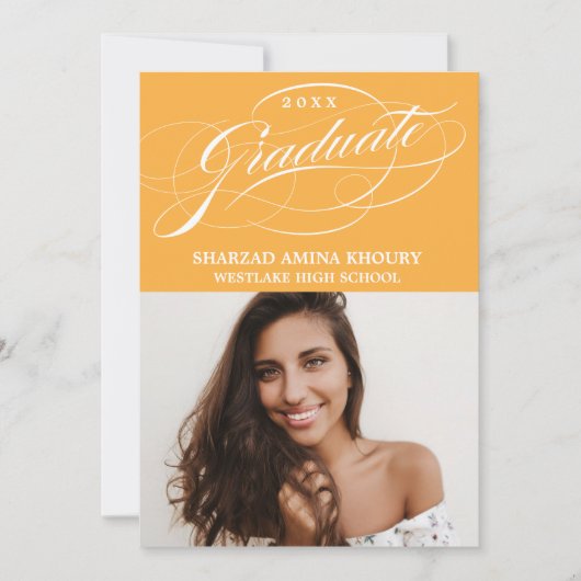 STIJLVOL ELEGANT SCRIPT 2 AFSTUDEREN FEESTUITNODIG KAART (Voorkant)