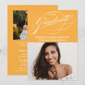 STIJLVOL ELEGANT SCRIPT 2 AFSTUDEREN FEESTUITNODIG KAART (Voorkant / Achterkant)