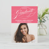 STIJLVOL ELEGANT SCRIPT 2 AFSTUDEREN FEESTUITNODIG KAART (Staand voorkant)