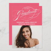 STIJLVOL ELEGANT SCRIPT 2 AFSTUDEREN FEESTUITNODIG KAART (Voorkant / Achterkant)