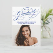 STIJLVOL ELEGANT SCRIPT 2 AFSTUDEREN FEESTUITNODIG KAART (Staand voorkant)