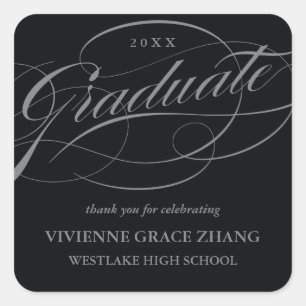 STIJLVOL ELEGANT SCRIPT AFSTUDEREN DANK U STICKER