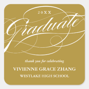 STIJLVOL ELEGANT SCRIPT AFSTUDEREN DANK U STICKER