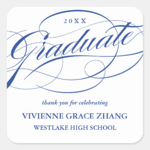 STIJLVOL ELEGANT SCRIPT AFSTUDEREN DANK U STICKER
