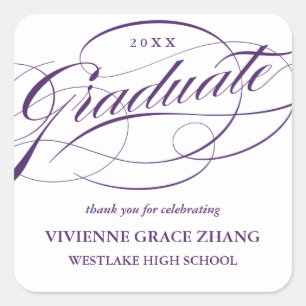 STIJLVOL ELEGANT SCRIPT AFSTUDEREN DANK U STICKER
