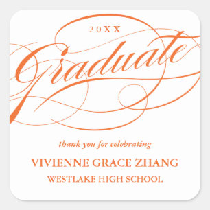 STIJLVOL ELEGANT SCRIPT AFSTUDEREN DANK U STICKER