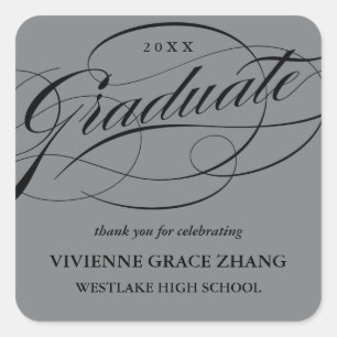 STIJLVOL ELEGANT SCRIPT AFSTUDEREN DANK U STICKER