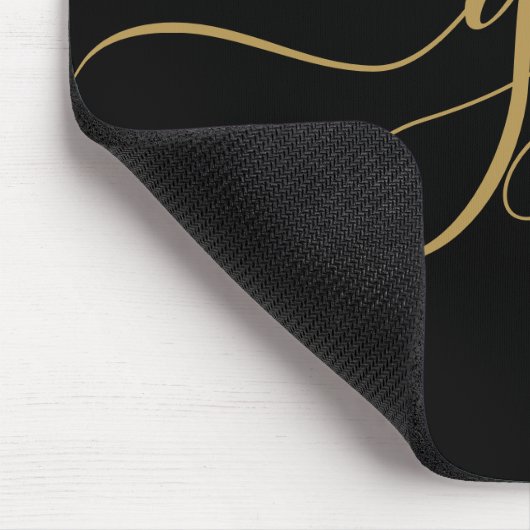 Stijlvol Elegant Script Initiaal Goud Monogram Muismat (Hoek)